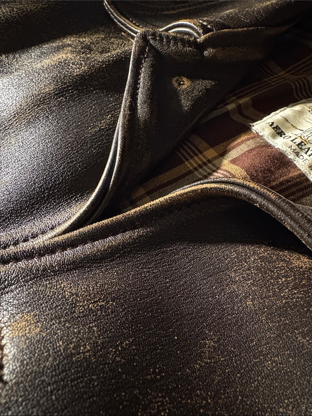 Aero X Levi Strauss *Rare* LVC Vintage 1930’s Distressed Leather Bomber - Men’s - Picture 9 of 9
